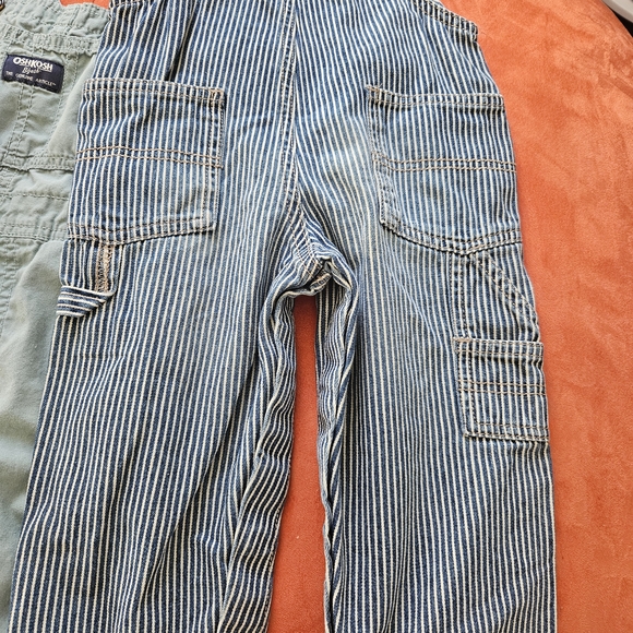 OshKosh B'gosh Kids Striped and Green Overalls 18-24 Months - Picture 6 of 7